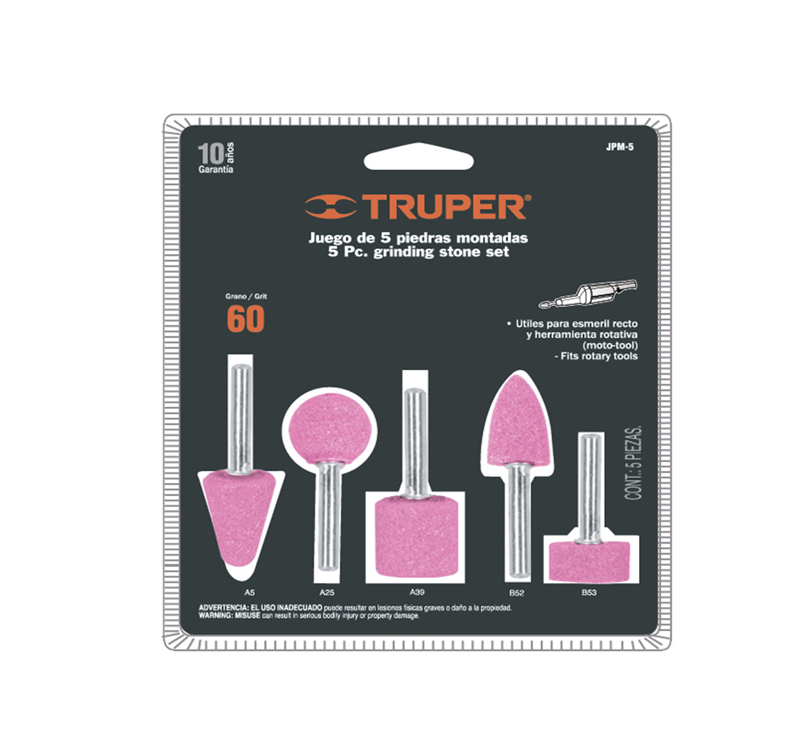 Набор абразивных бор-фрез 5 единиц Truper