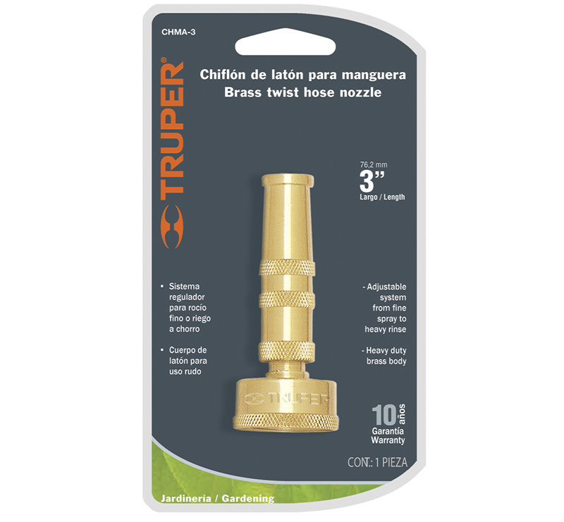 Ороситель 2-х режимный  для шланга, Латунь 76мм Truper